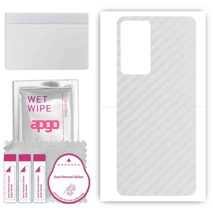 Folie de vinil pentru spate compatibil cu Oppo Reno7 Z 5G, rezistent la zgarieturi, Carbon transparent