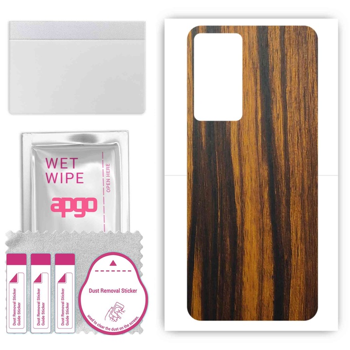Folie de vinil pentru spate compatibil cu Oppo Reno8 Lite 5G, rezistent la zgarieturi, Tigerwood