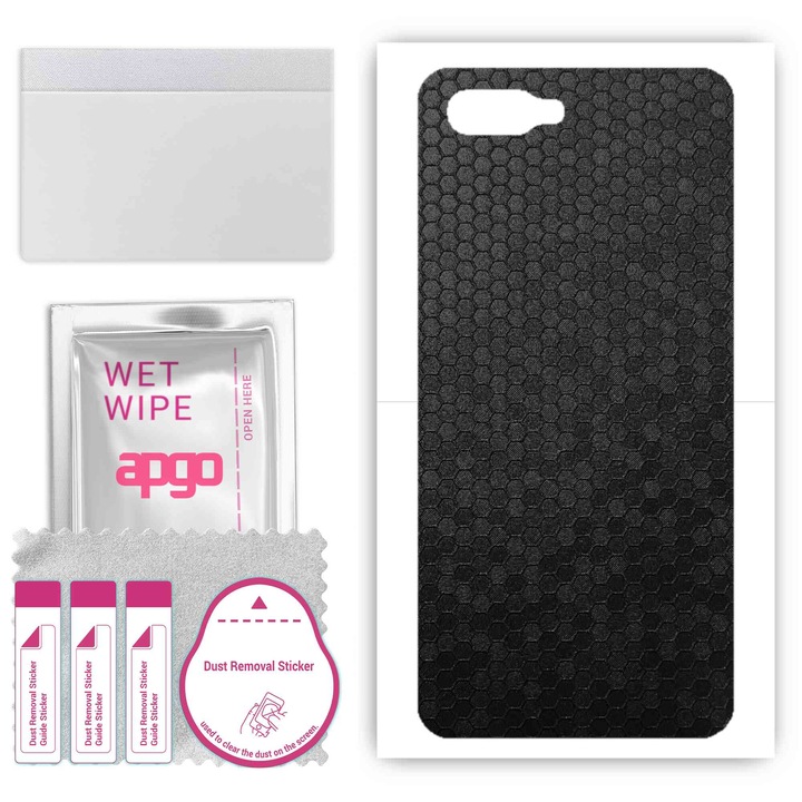 Съвместим с Oppo RX17 Neo устойчиво на надраскване черно винилово фолио с форма на пчелна пита