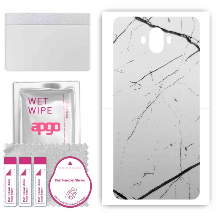 Задно винилово фолио, съвместимо с Oukitel K8000, устойчиво на надраскване, бял мрамор