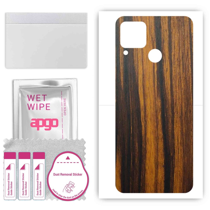 Съвместимо с Realme C15, устойчиво на надраскване винилово фолио от Tigerwood