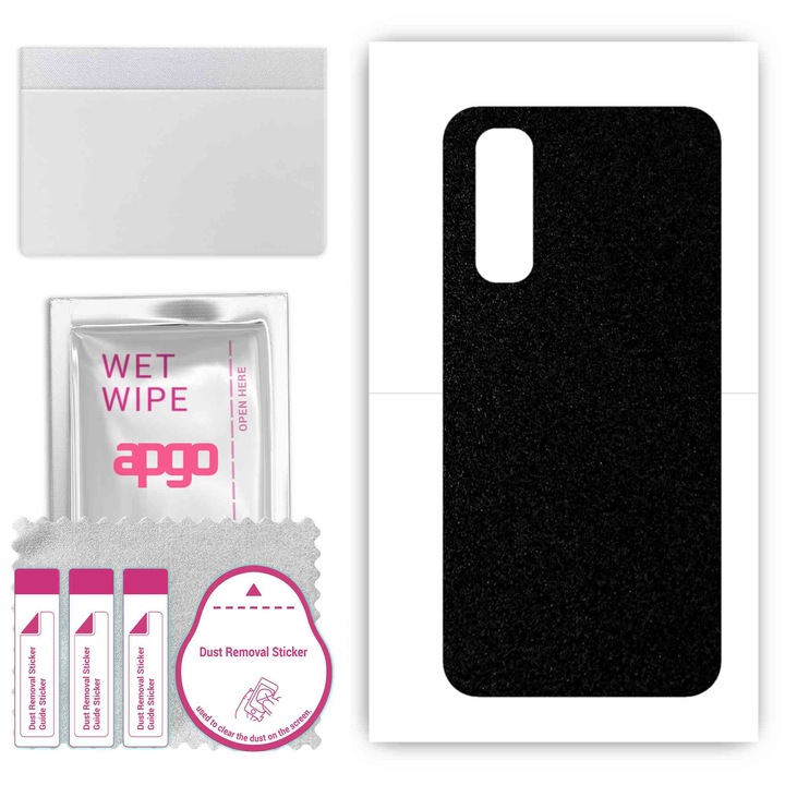 Задно винилово фолио, съвместимо с Realme Narzo 30, устойчиво на надраскване, матово черно