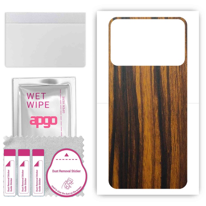 Folie de vinil pentru spate compatibil cu Realme V30, rezistent la zgarieturi, Tigerwood