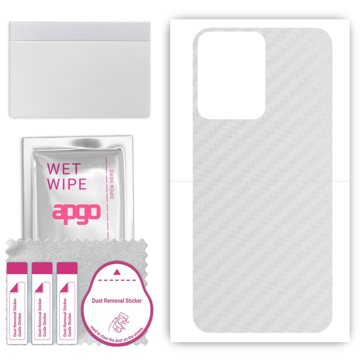 Задно винилово фолио, съвместимо с Vivo Y77E T1, устойчиво на надраскване, прозрачен въглен