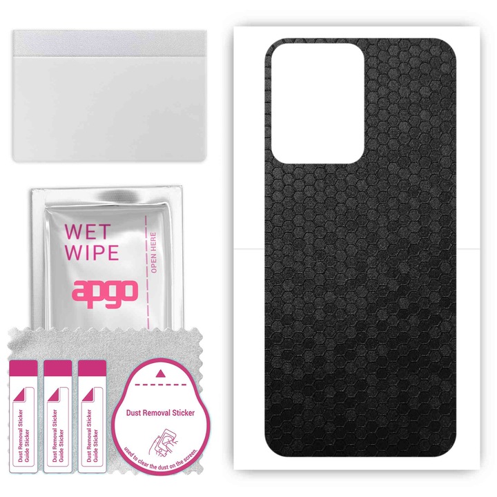 Съвместим с Vivo Y77E T1 против надраскване заден винилов филм Honeycomb черен