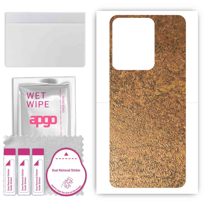 Задно винилово фолио, съвместимо с Vivo S17e, устойчиво на надраскване, ръждясала мед