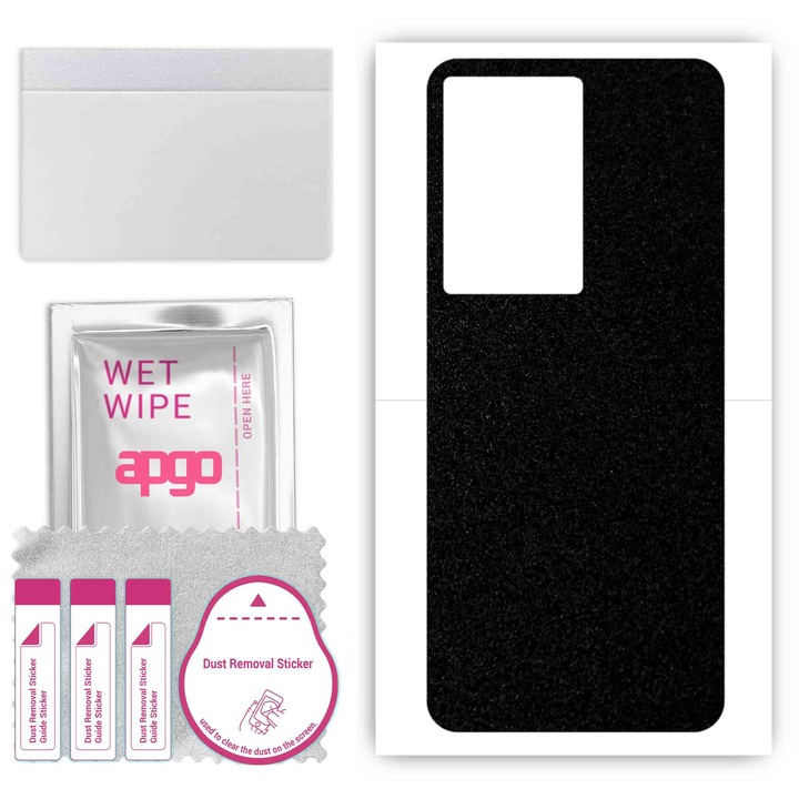 Задно винилово фолио, съвместимо с Vivo S17 Pro, устойчиво на надраскване, матово черно