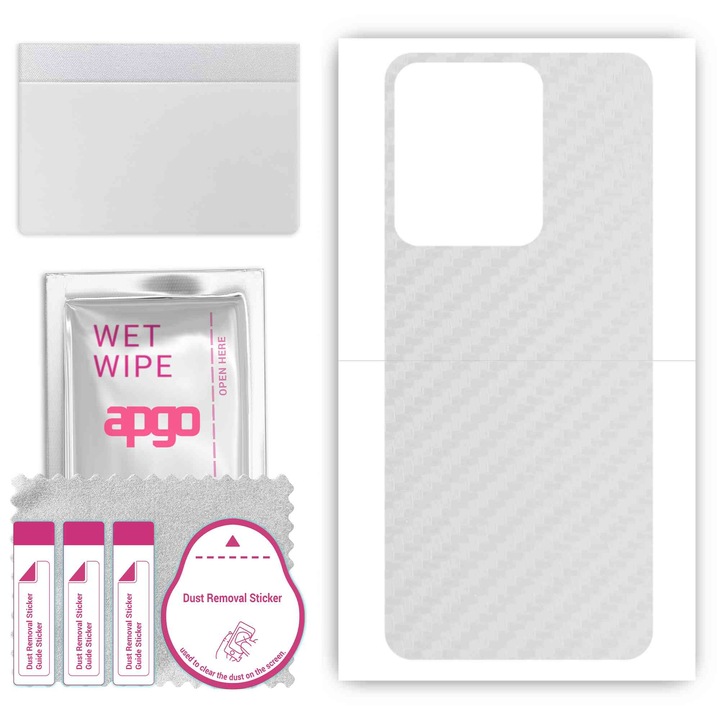 Задно винилово фолио, съвместимо с Vivo S17e, устойчиво на надраскване, прозрачен въглен