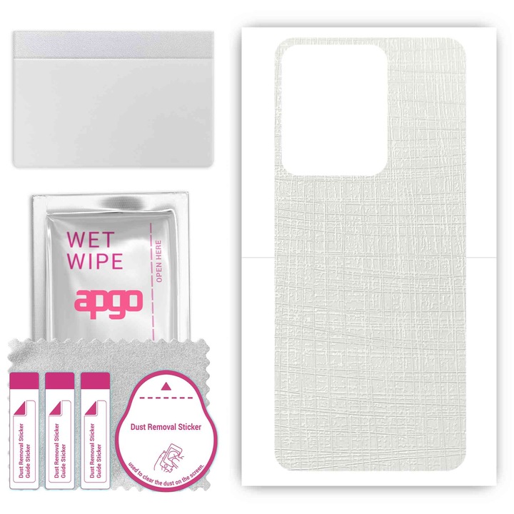 Задно винилово фолио, съвместимо с Vivo S17e, устойчиво на надраскване, бяла тъкан