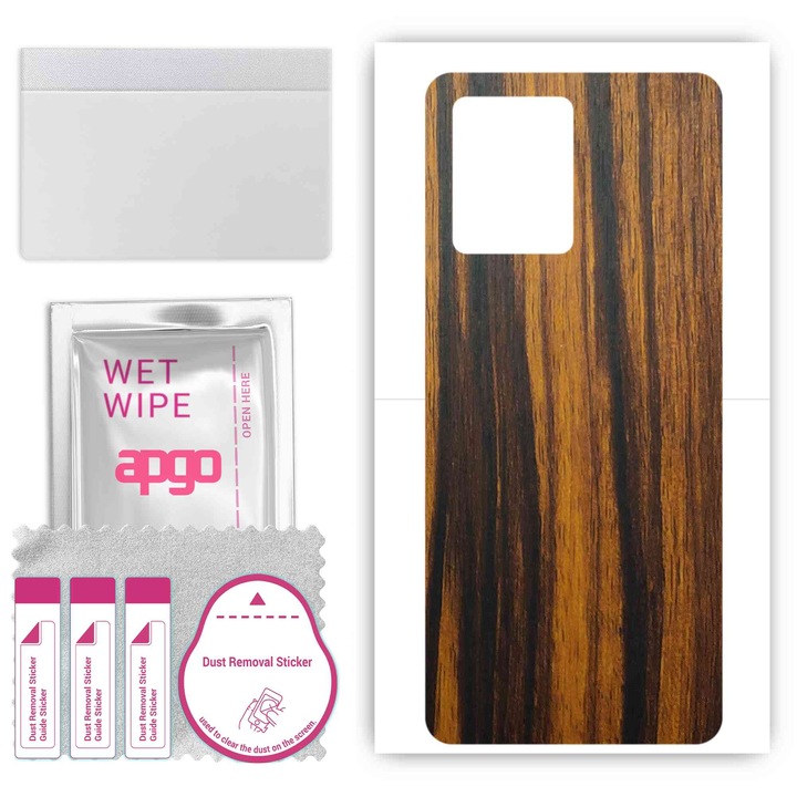 Folie de vinil pentru spate compatibil cu Redmi Note 12 4G, rezistent la zgarieturi, Tigerwood