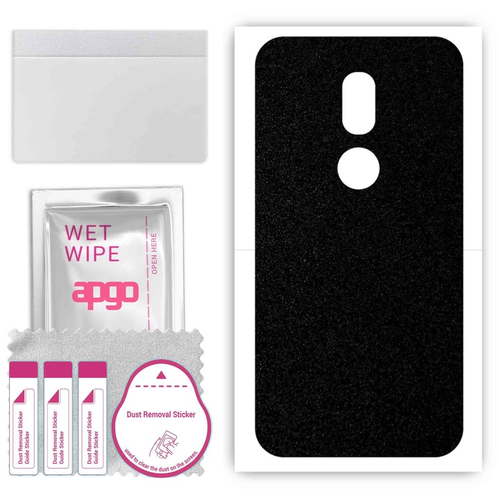 Винилово фолио за гърба, съвместимо с Wiko WIM Lite, устойчиво на надраскване, матово черно