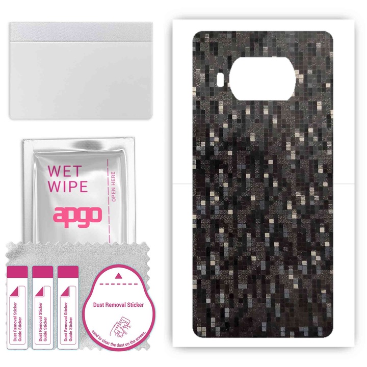 Въглеродно черен пиксел, съвместим с Xiaomi Mi 10T Lite 5G винилов заден капак против надраскване