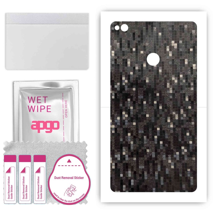 Въглеродно черен пиксел, съвместим с Xiaomi Mi Max, устойчив на надраскване заден винилов филм