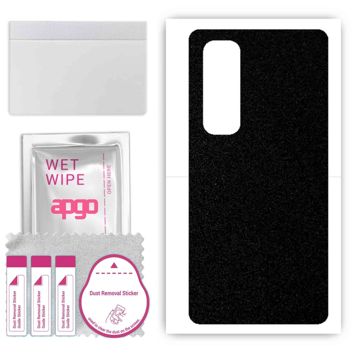 Folie de vinil pentru spate compatibil cu Xiaomi Mi Note 10 Lite, rezistent la zgarieturi, Negru mat