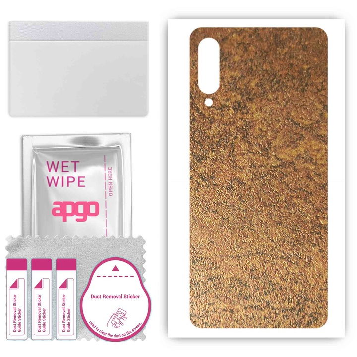 Folie de vinil pentru spate compatibil cu Samsung Galaxy A70s, rezistent la zgarieturi, Cupru ruginit