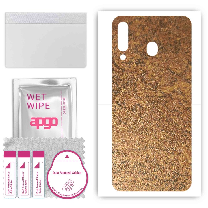 Folie de vinil pentru spate compatibil cu Samsung Galaxy M30 A40s, rezistent la zgarieturi, Cupru ruginit