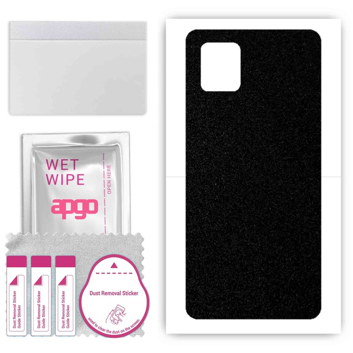 Folie de vinil pentru spate compatibil cu Samsung Galaxy Note 10 Lite, rezistent la zgarieturi, Negru mat