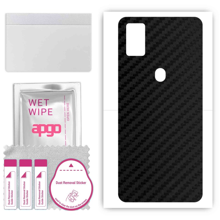 Въглеродно черно съвместимо ZTE Blade A7s 2020 устойчиво на надраскване задно винилово фолио