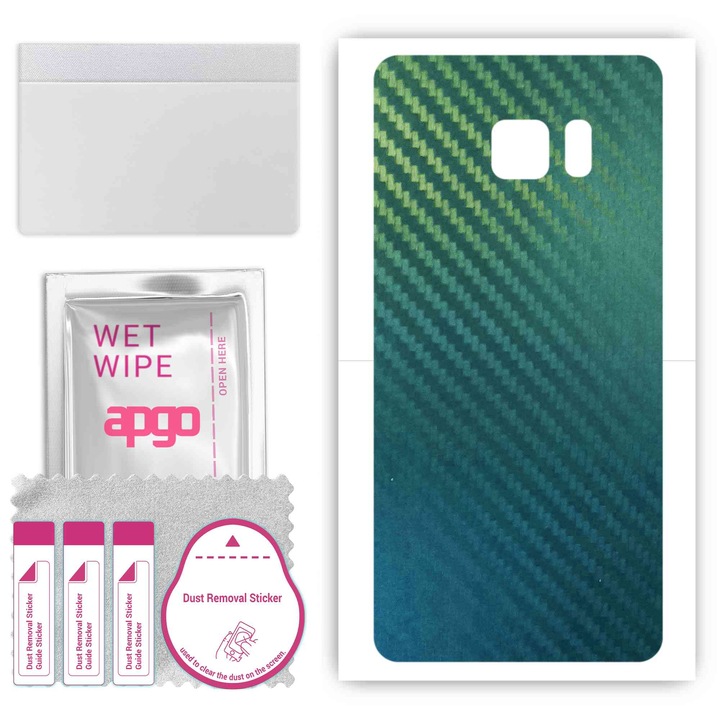 Folie de vinil pentru spate compatibil cu Samsung Galaxy Note 7, rezistent la zgarieturi, Carbon Chameleon CAKA1