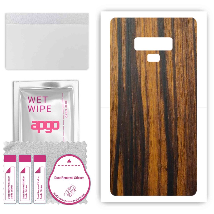 Folie de vinil pentru spate compatibil cu Samsung Galaxy Note 9, rezistent la zgarieturi, Tigerwood