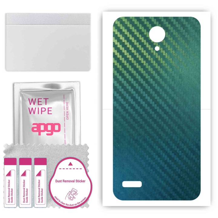 Устойчив на надраскване въглероден хамелеон CAKA1 съвместим ZTE Blade A520 заден винилов филм