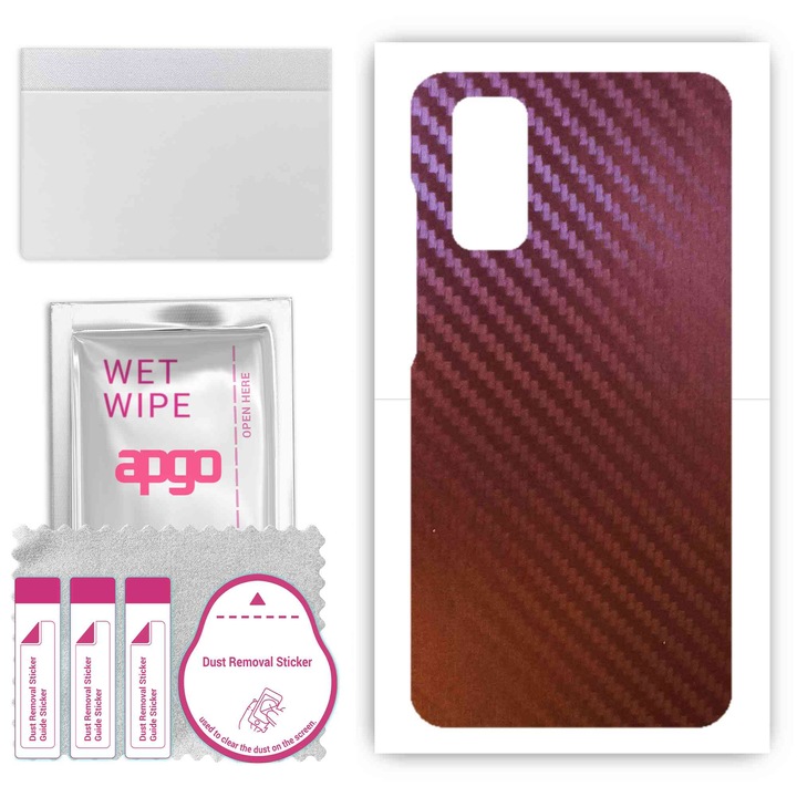 Folie de protectie APGO pentru spatele Samsung Galaxy S20 Ultra 5G, textura Carbon Chameleon CAKA5, rezistenta la zgarieturi