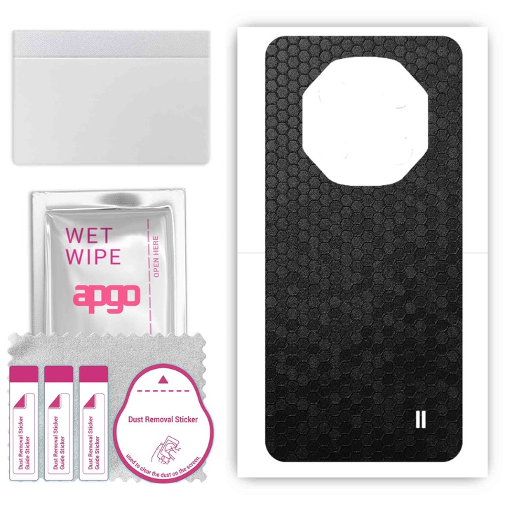 ZTE Nubia N5, съвместим, устойчив на надраскване черен винилов филм с форма на пчелна пита