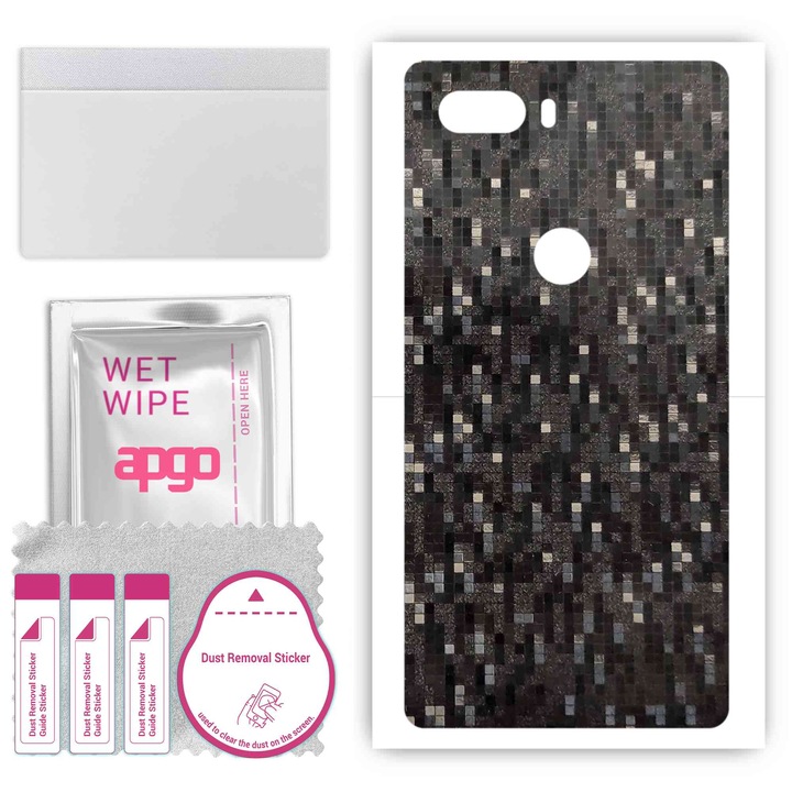 Съвместим ZTE nubia Z18 Устойчив на надраскване Pixel Carbon Black Back Vinyl Film