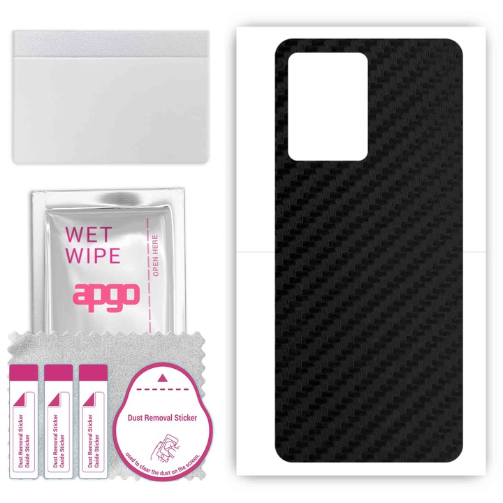 Задно винилово фолио, съвместимо с Umidigi G2, устойчиво на надраскване, въглеродно черно