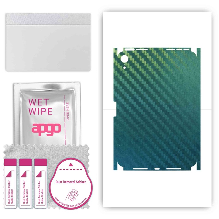 Skin protectie vinil pentru spate si parti compatibile cu Apple iPad mini (2021), rezistent la zgarieturi, Carbon Chameleon CAKA1