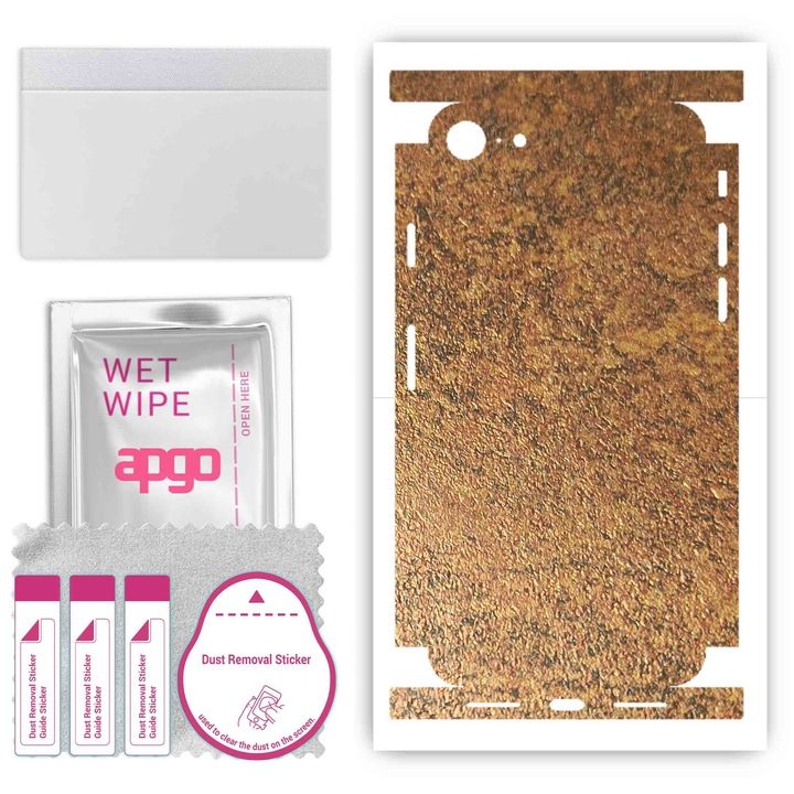 Folie protectie telefon, APGO, Compatibil cu Apple iPhone SE 2020, Maro