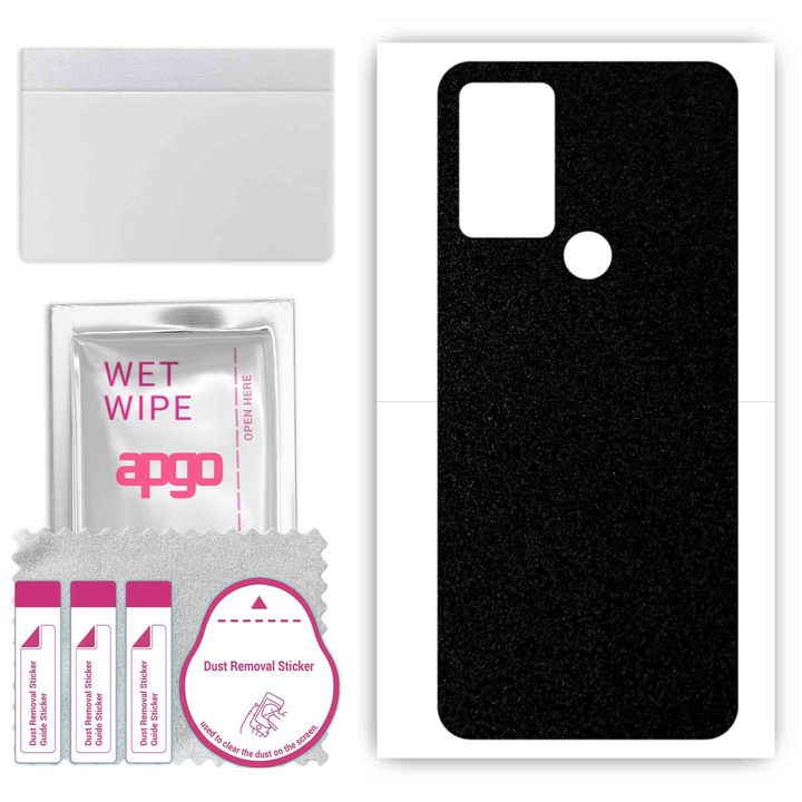 Задно винилово фолио, съвместимо с Sharp Aquos V6 Plus, устойчиво на надраскване, матово черно