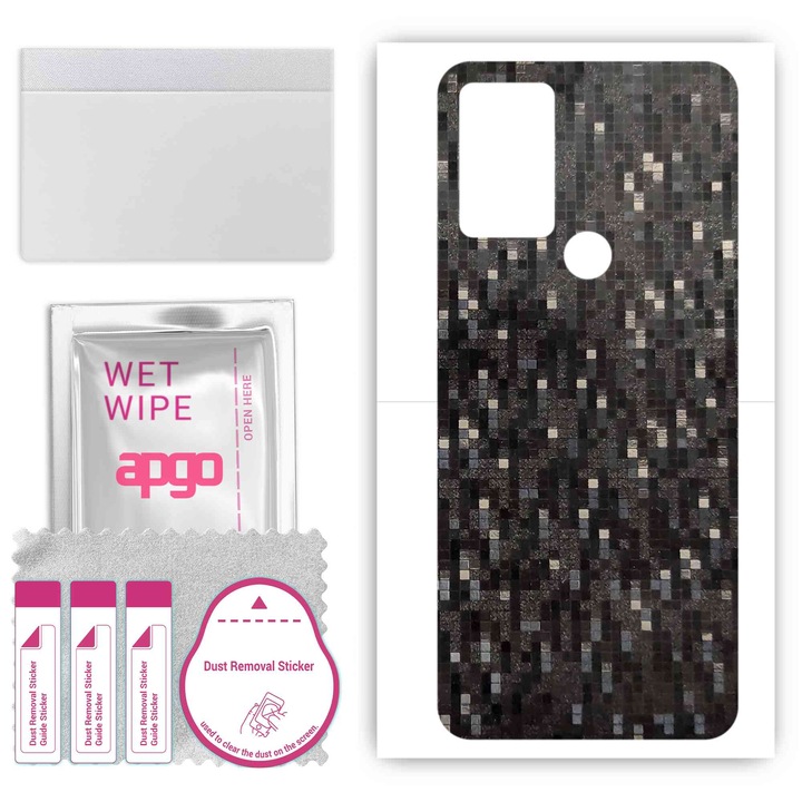 Sharp Aquos V6, устойчиво на надраскване задно винилово фолио, съвместимо с въглеродно черни пиксели