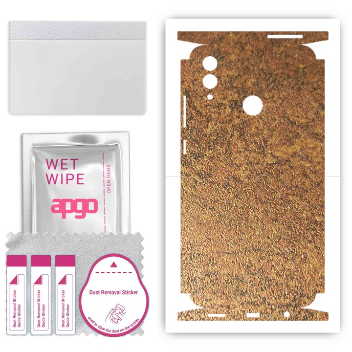 Folie de vinil pentru spate + parti compatibile cu Honor 10 Lite, rezistent la zgarieturi, Cupru ruginit