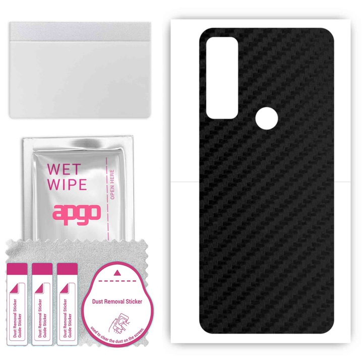 Съвместимо с въглеродно черно TCL 20 AX 5G устойчиво на надраскване задно винилово фолио