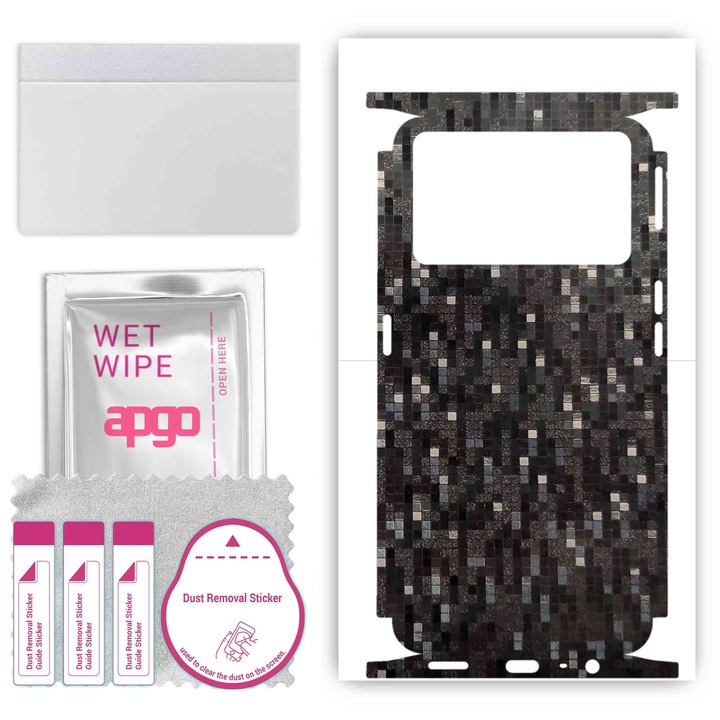 Oppo K9 Pro 5G винилов заден капак против надраскване + съвместими части въглероден черен пиксел