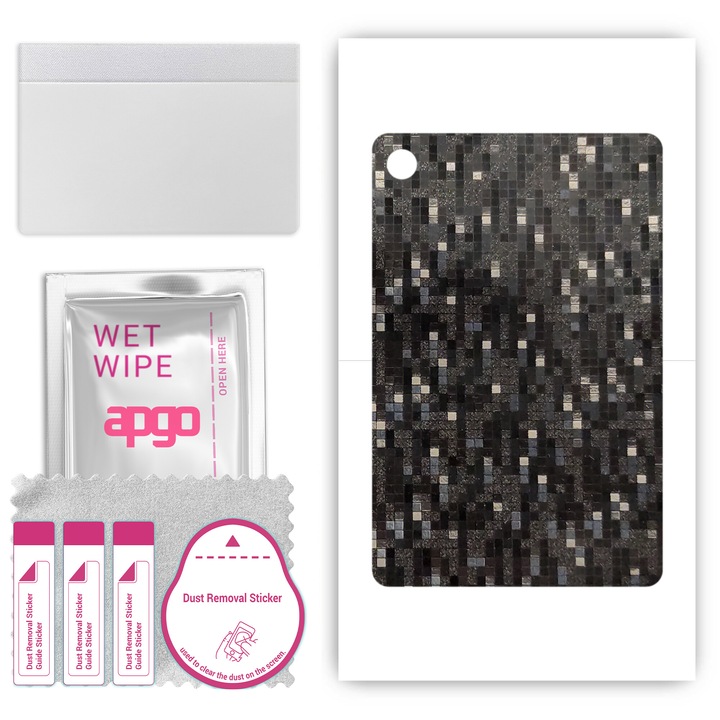 Skin tableta APGO, Pixel negru de carbon, 10.1"