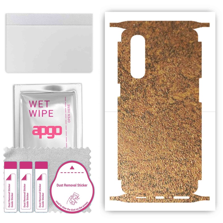 Oppo Reno3 Pro съвместим гръб + части винилов филм, устойчив на надраскване, ръждясала мед