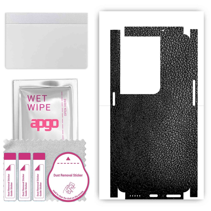 Oppo Reno8 Pro 5G заден капак, винил + съвместими части, устойчива на надраскване черна кожа