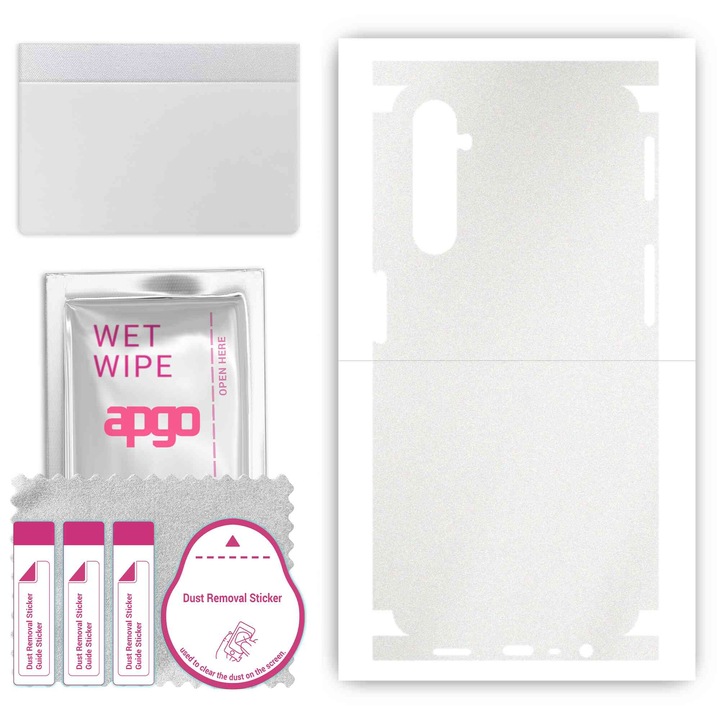 Folie de vinil pentru spate + parti compatibile cu Realme 6, rezistent la zgarieturi, Mata transparenta