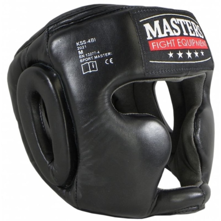 Мъжка боксова каска Masters Естествена кожа Черна M