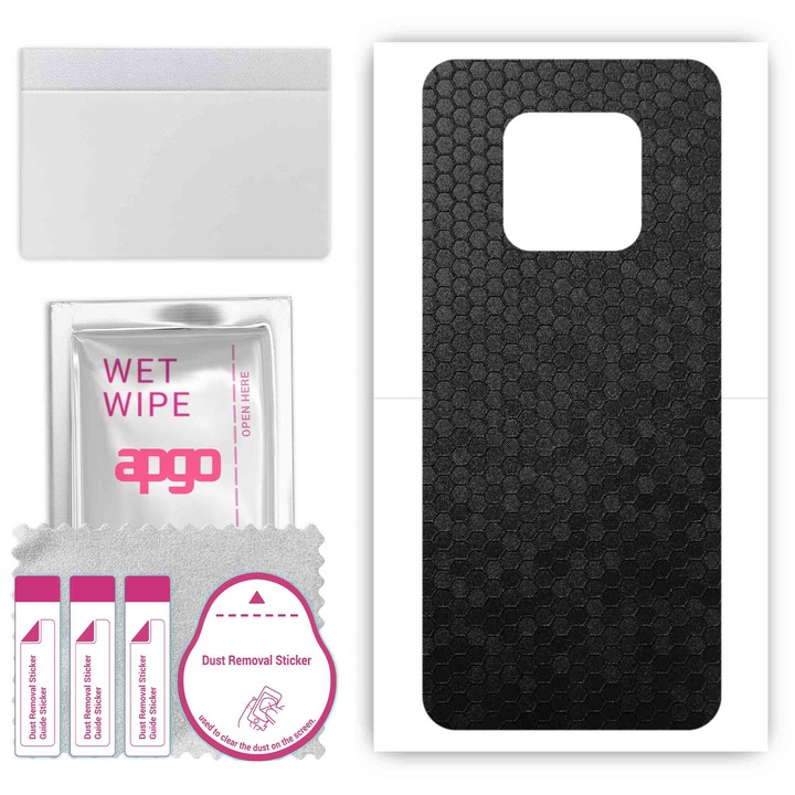 Съвместим с Tecno Camon 16 Premier Anti-Scratch Vinyl Back Film Honeycomb Black