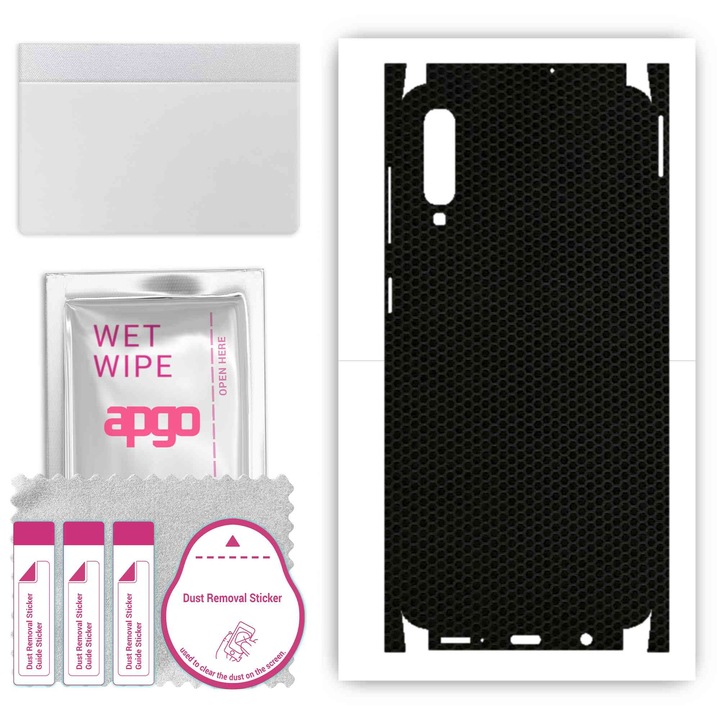 Folie de vinil pentru spate + parti compatibile cu Samsung Galaxy A50, rezistent la zgarieturi, Matricea