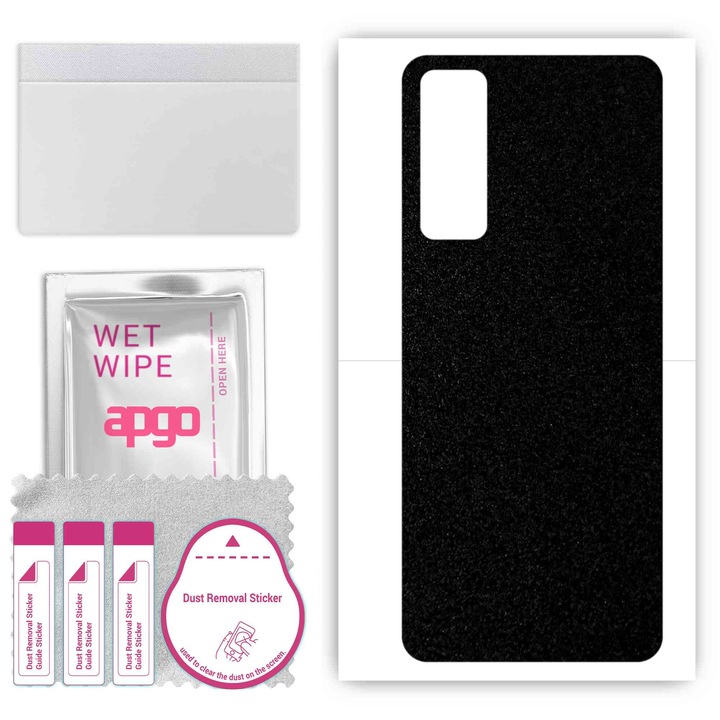 Задно винилово фолио, съвместимо с Tecno Camon 17 Pro, устойчиво на надраскване, матово черно