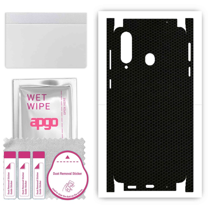 Folie de vinil pentru spate + parti compatibile cu Samsung Galaxy A8s, rezistent la zgarieturi, Matricea