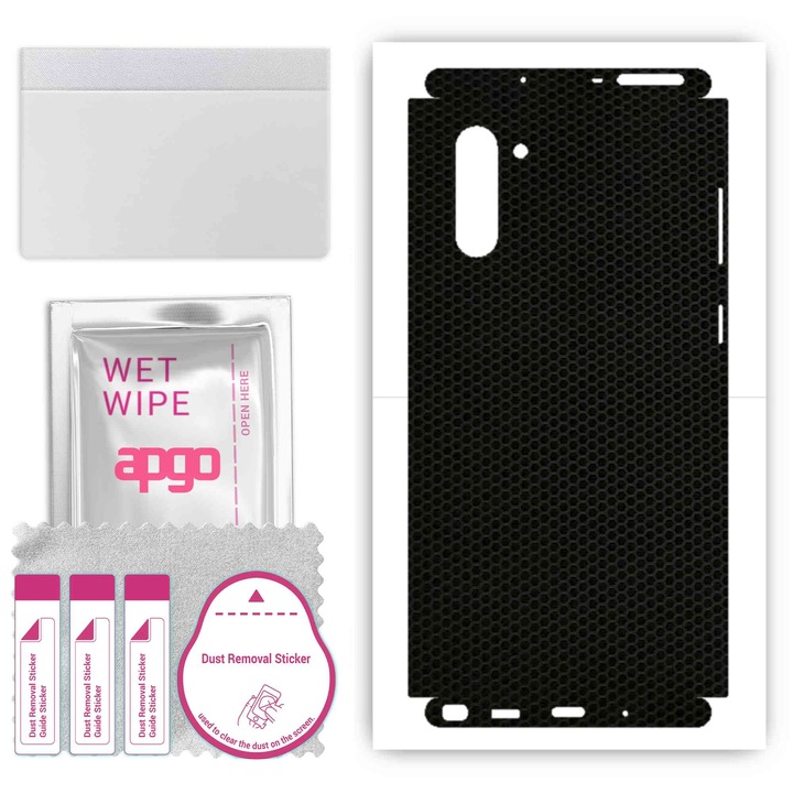 Folie de vinil pentru spate + parti compatibile cu Samsung Galaxy Note 10 5G, rezistent la zgarieturi, Matricea