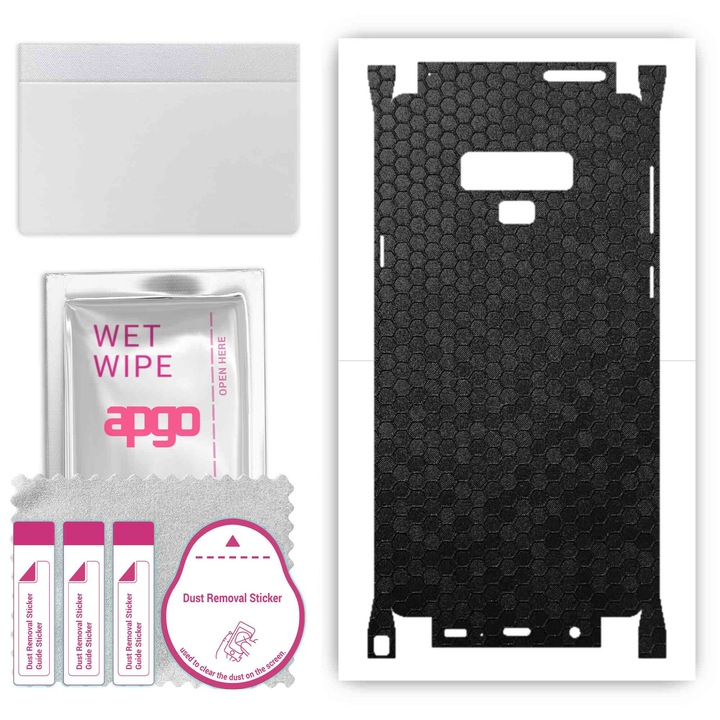 Folie protectie telefon, Apgo, Compatibil cu Samsung Galaxy Note 9, Vinil, Negru