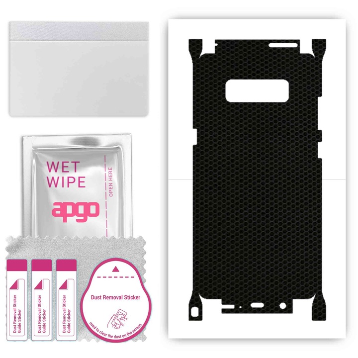 Folie de vinil pentru spate + parti compatibile cu Samsung Galaxy Note 8, rezistent la zgarieturi, Matricea