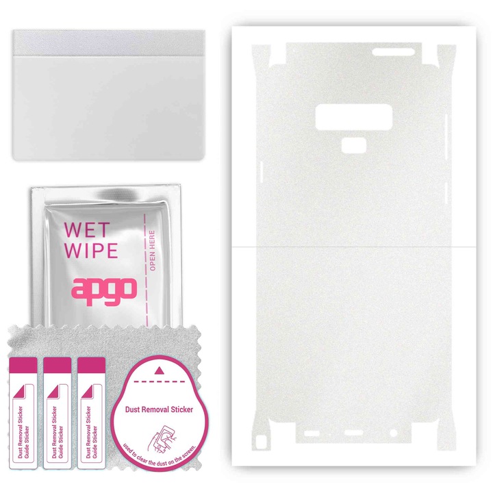 Folie protectie telefon, Apgo, Compatibil cu Samsung Galaxy Note 9, Vinil, Transparent