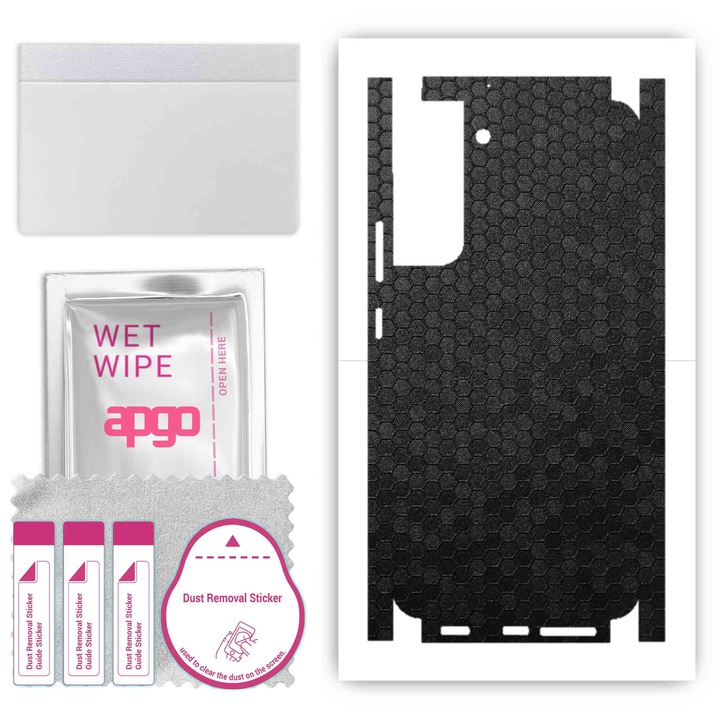Folie protectie telefon, Apgo, Compatibila cu Samsung Galaxy S22 Plus, Vinil, Negru